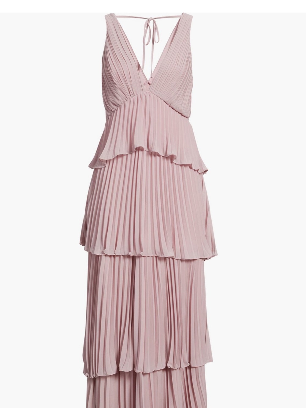 Originally $118- Lulu's Blush Pink Tiered Pleated Maxi Dress